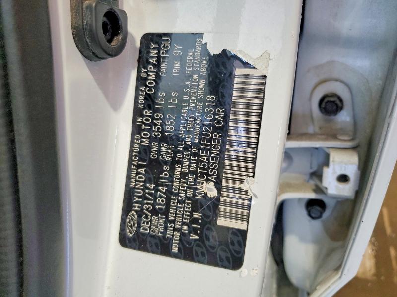 57594036 :رقم المزاد ، KMHCT5AE1FU216318 vin ، 2015 Hyundai Accent مزاد بيع
