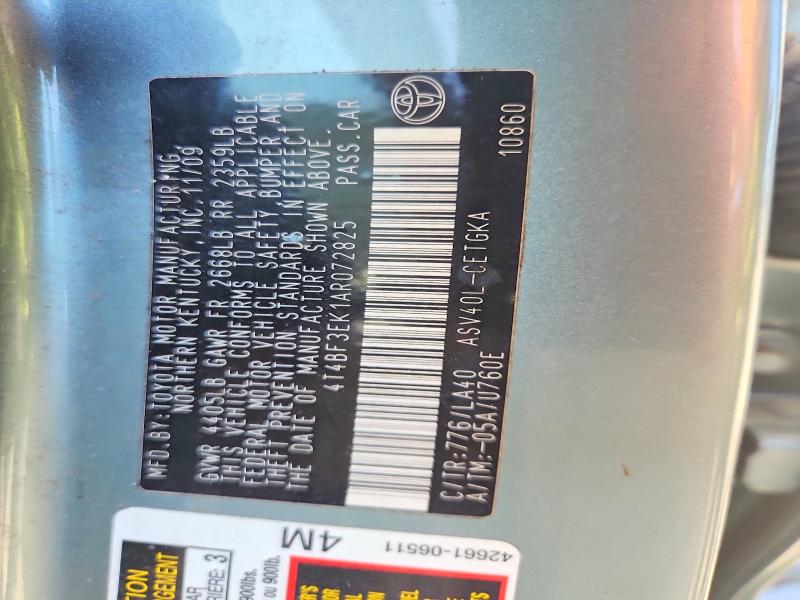 Aukcja sprzedaży 2010 Toyota Camry, vin: 4T4BF3EK1AR072825, numer aukcji: 55549136