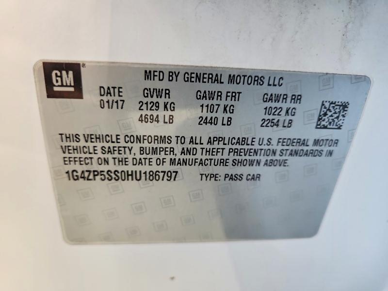 55945776 :رقم المزاد ، 1G4ZP5SS0HU186797 vin ، 2017 Buick Lacrosse مزاد بيع