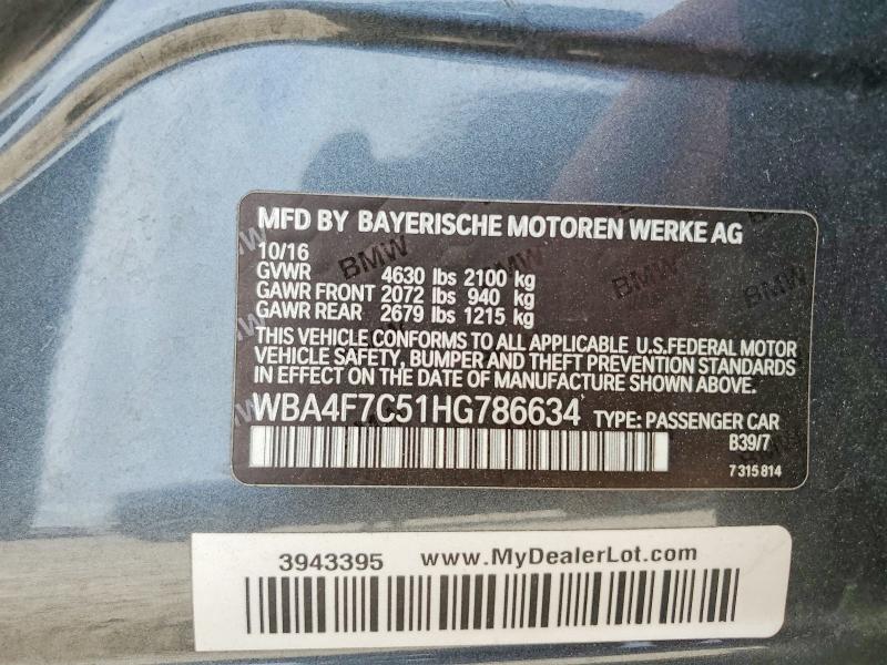 Продаж на аукціоні авто 2017 Bmw 430i, vin: WBA4F7C51HG786634, номер лоту: 55245016