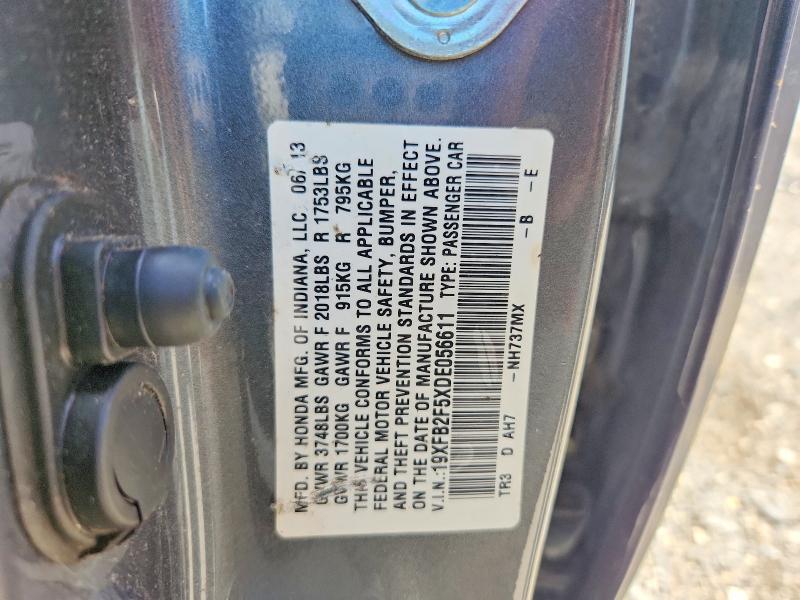 Продаж на аукціоні авто 2013 Honda Civic, vin: 19XFB2F5XDE056611, номер лоту: 56839286