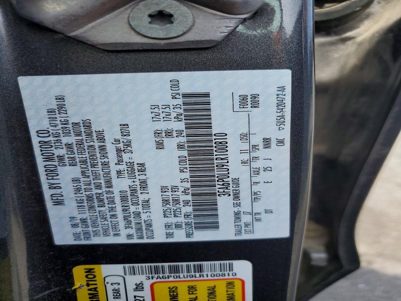 Продажа на аукционе авто 2020 Ford Fusion, vin: 3FA6P0LU9LR100810, номер лота: 55278136