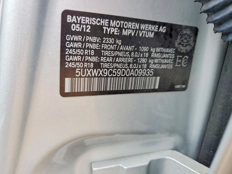 Aukcja sprzedaży 2013 Bmw X3, vin: 5UXWX9C59D0A09935, numer aukcji: 55824486
