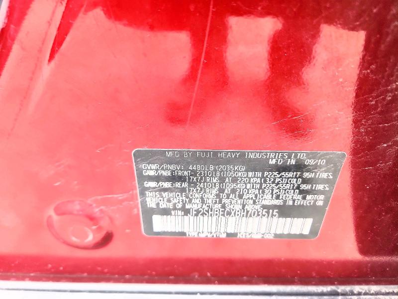 Aukcja sprzedaży 2011 Subaru Forester, vin: JF2SHBECXBH703515, numer aukcji: 56874646