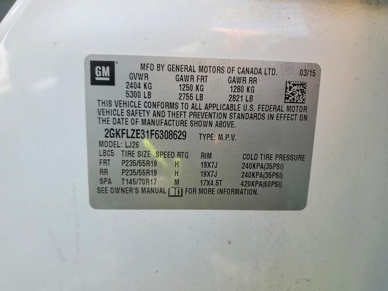 Aukcja sprzedaży 2015 Gmc Terrain, vin: 2GKFLZE31F6308629, numer aukcji: 56791606