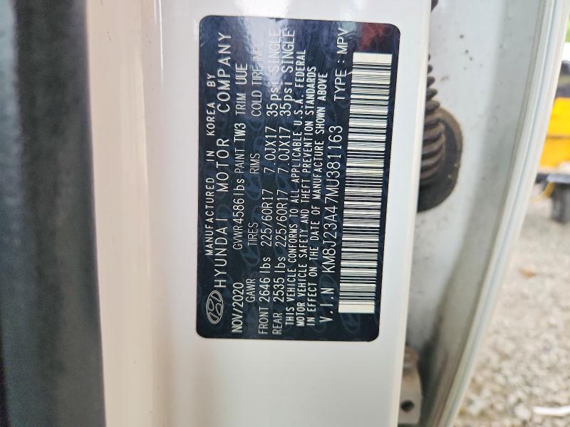 Продаж на аукціоні авто 2021 Hyundai Tucson, vin: KM8J23A47MU381163, номер лоту: 57428996
