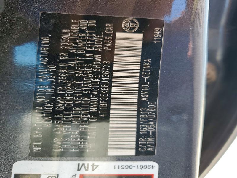 Aukcja sprzedaży 2011 Toyota Camry, vin: 4T1BF3EK6BU136773, numer aukcji: 56048096