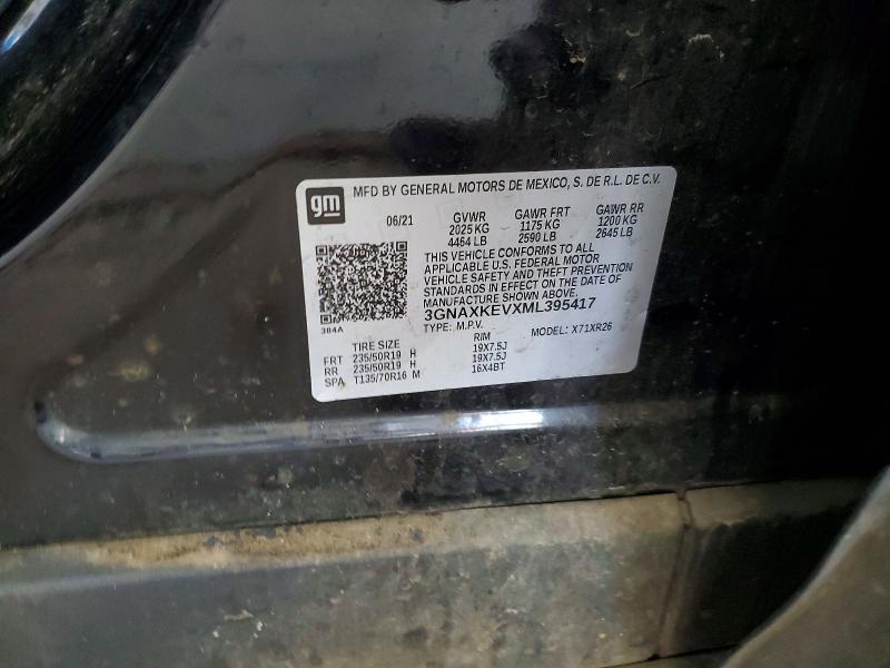 Aukcja sprzedaży 2021 Chevrolet Equinox, vin: 3GMAXKEVXML395417, numer aukcji: 58124586