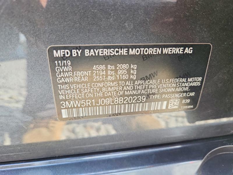Продаж на аукціоні авто 2020 Bmw 330i, vin: 3MW5R1J09L8B20239, номер лоту: 58012246
