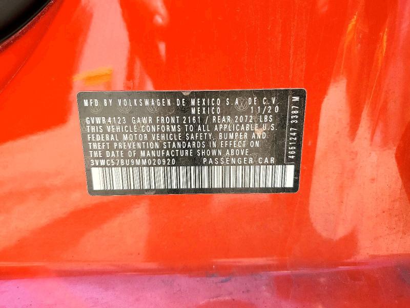 Продажа на аукционе авто 2021 Volkswagen Jetta Gli Autobahn, vin: 3VWC57BU9MM020920, номер лота: 59152386