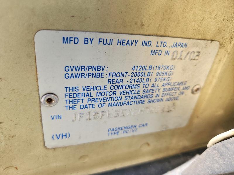 Продаж на аукціоні авто 2002 Subaru Forester, vin: JF1SF635X2H755118, номер лоту: 56678776