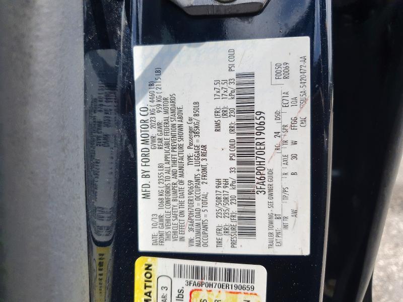 Продаж на аукціоні авто 2014 Ford Fusion, vin: 3FA6P0H70ER190659, номер лоту: 54115036