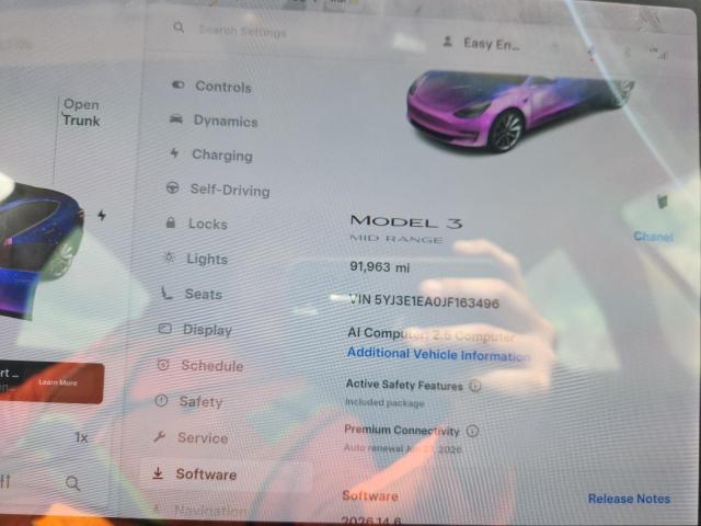 Auction sale of the 2018 Tesla Model 3, vin: 5YJ3E1EA0JF163496, lot number: 58134466