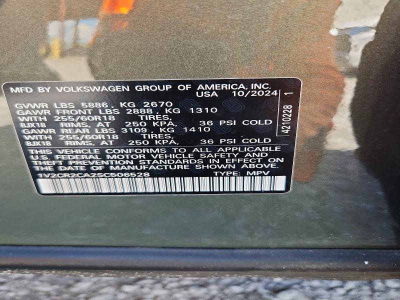 2025 Volkswagen Atlas მანქანა იყიდება აუქციონზე, vin: 1V2CR2CA2SC506528, აუქციონის ნომერი: 55608596