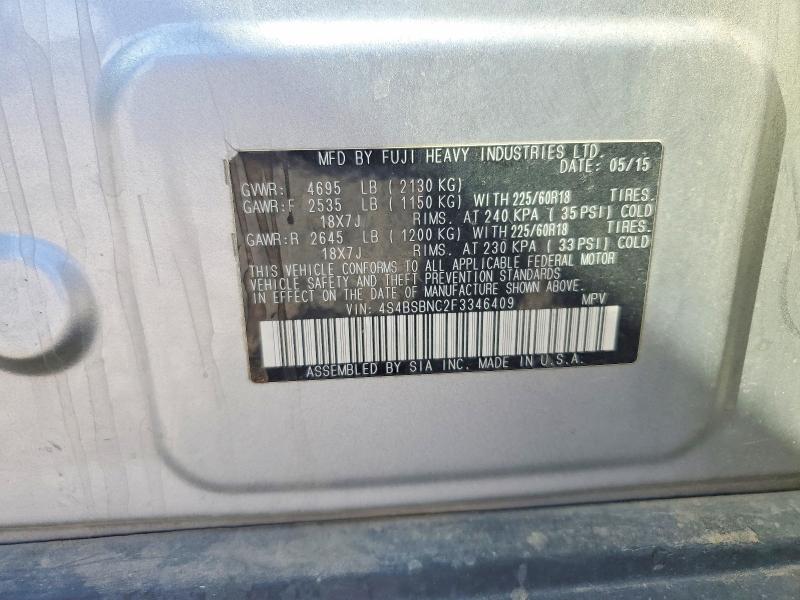 Aukcja sprzedaży 2015 Subaru Outback, vin: 4S4BSBNC2F3346409, numer aukcji: 57766536