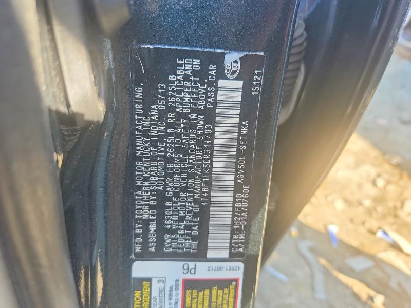55865996 :رقم المزاد ، 4T4BF1FK5DR314703 vin ، 2013 Toyota Camry مزاد بيع