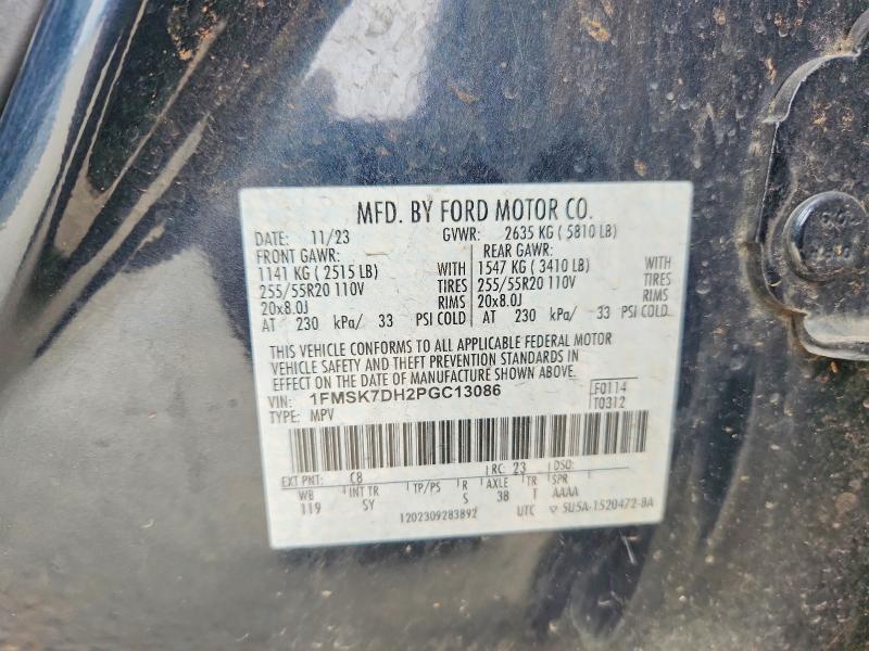 Auction sale of the 2023 Ford Explorer Xlt, vin: 1FMSK7DH2PGC13086, lot number: 56614326