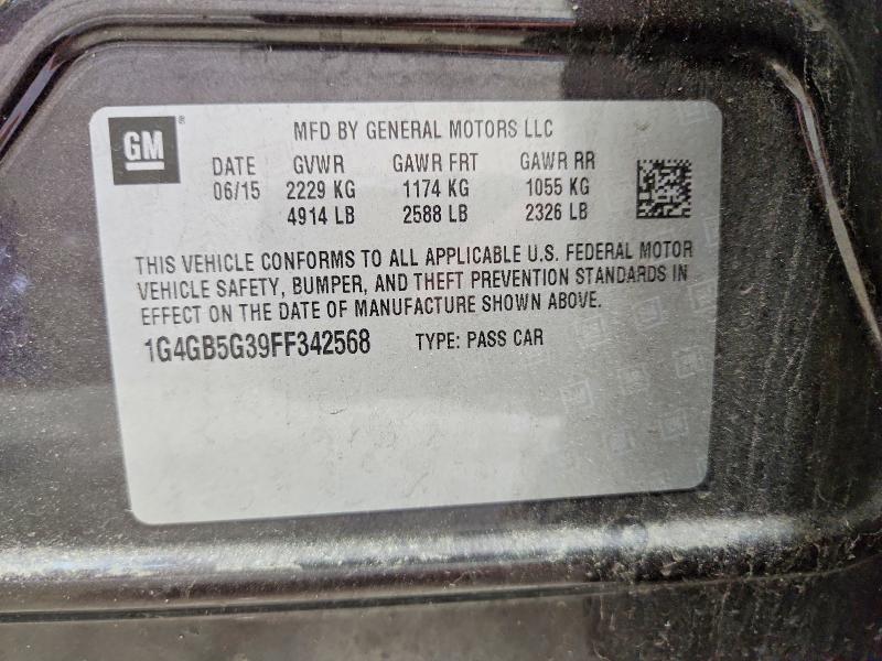 Aukcja sprzedaży 2015 Buick Lacrosse, vin: 1G4GB5G39FF342568, numer aukcji: 55611566