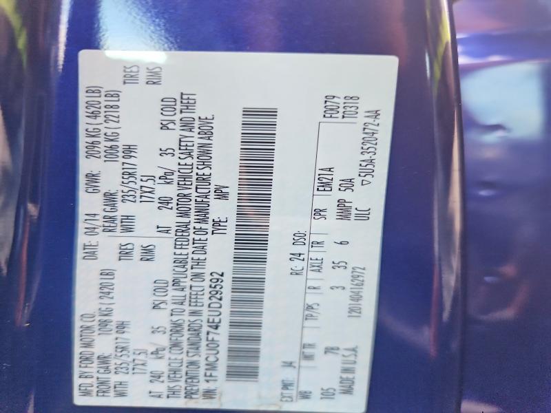 56531706 :رقم المزاد ، 1FMCU0F74EUD29592 vin ، 2014 Ford Escape مزاد بيع