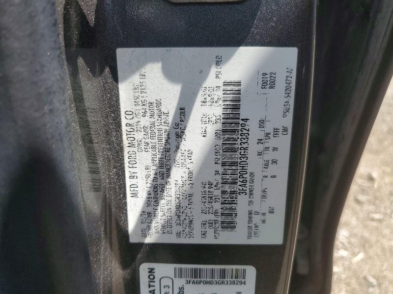 Aukcja sprzedaży 2016 Ford Fusion, vin: 3FA6P0HD3GR338294, numer aukcji: 58939796