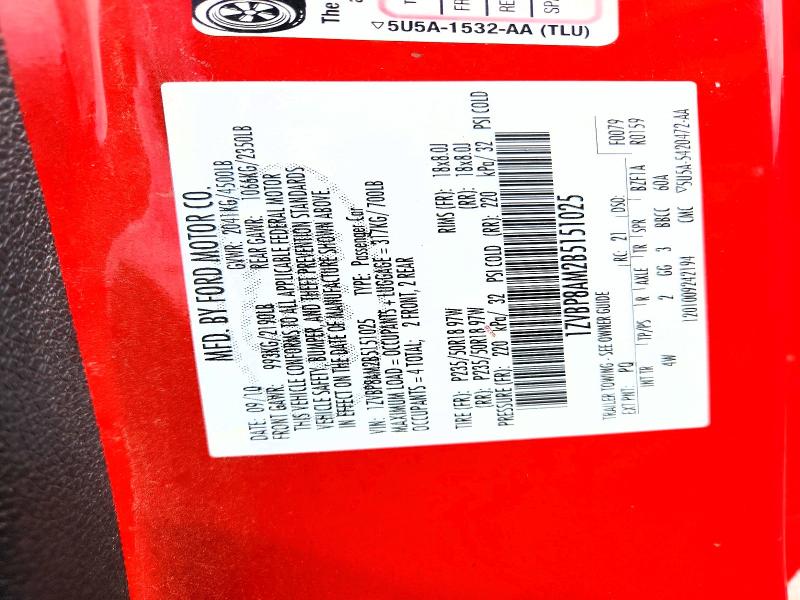 Aukcja sprzedaży 2011 Ford Mustang, vin: 1ZVBP8AM2B5151025, numer aukcji: 58587526