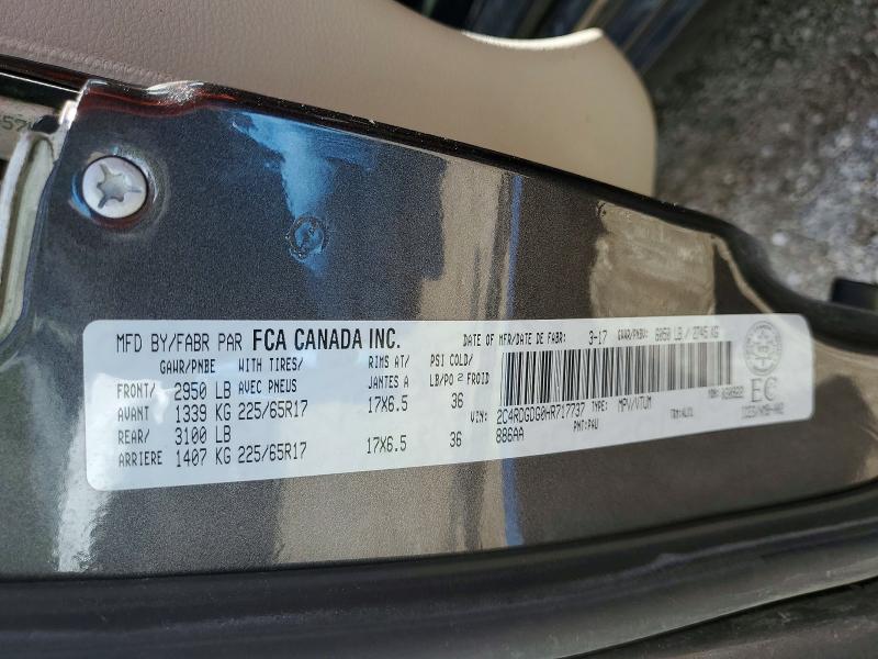 Продаж на аукціоні авто 2017 Dodge Grand Caravan, vin: 2C4RDGDG0HR717737, номер лоту: 56422156