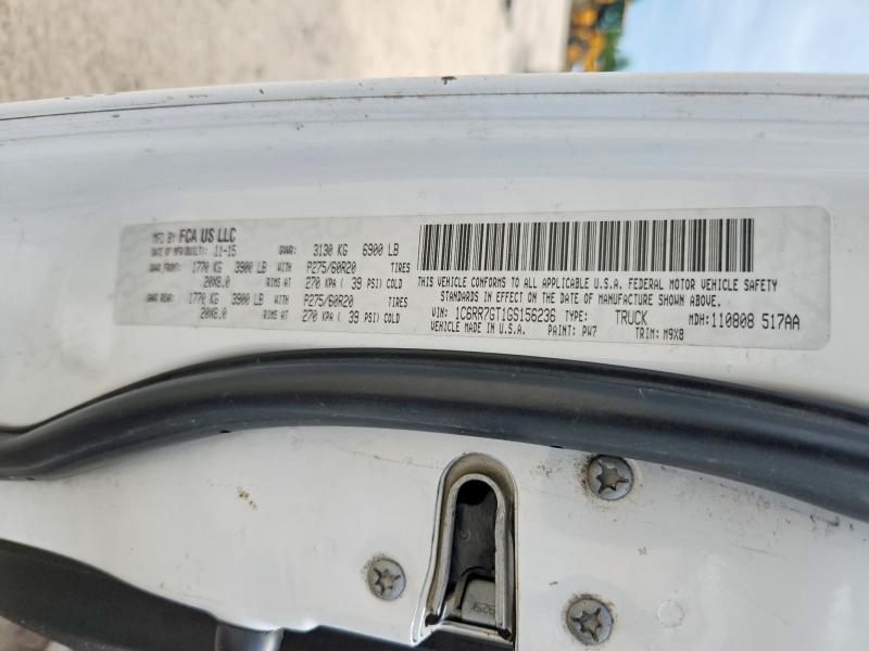Продаж на аукціоні авто 2016 Ram 1500, vin: 1C6RR7GT1GS156236, номер лоту: 58887116