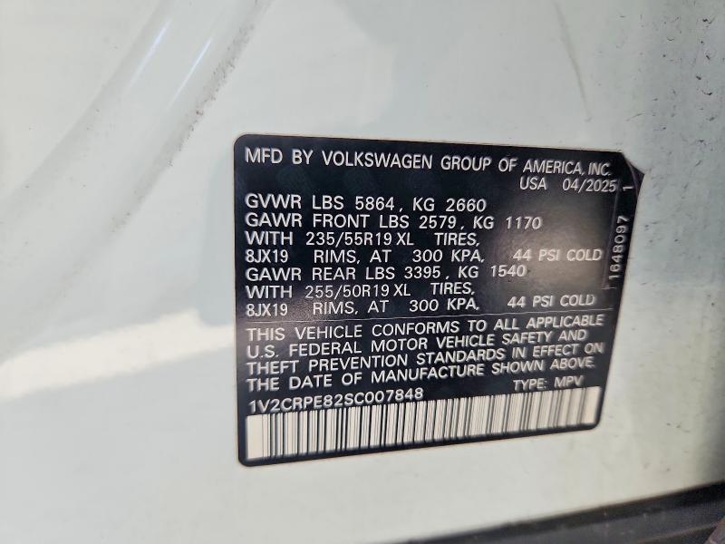 Продаж на аукціоні авто 2025 Volkswagen Id.4, vin: 1V2CRPE82SC007848, номер лоту: 58612306