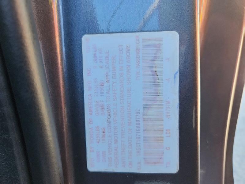2016 Honda Accord მანქანა იყიდება აუქციონზე, vin: 1HGCT1B71GA007792, აუქციონის ნომერი: 57941086