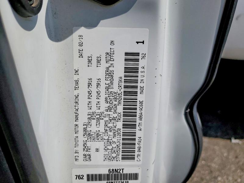 56505296 :رقم المزاد ، 5TFRX5GN5JX112030 vin ، 2018 Toyota Tacoma مزاد بيع