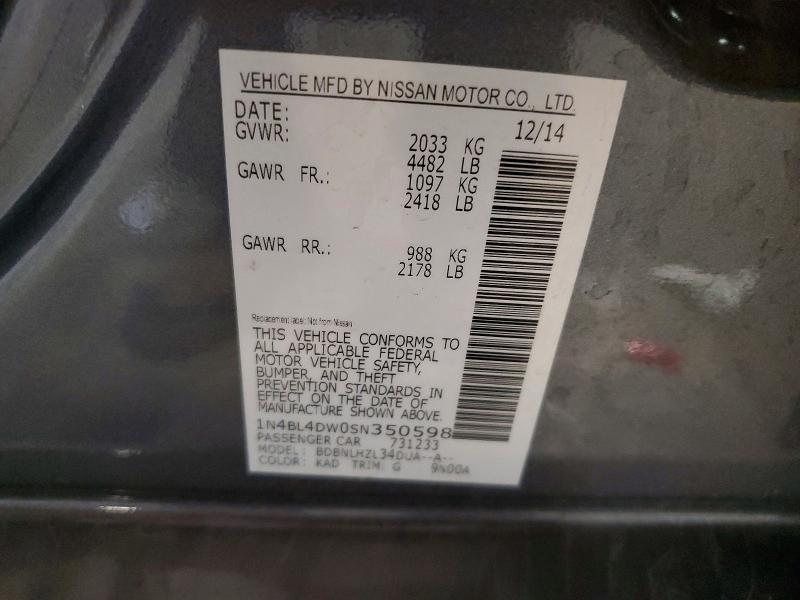 Продажа на аукционе авто 2025 Nissan Altima, vin: 1N4BL4DW0SN350598, номер лота: 56805776