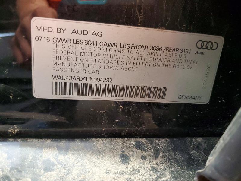 Aukcja sprzedaży 2017 Audi A8, vin: WAU43AFD4HN004282, numer aukcji: 57680156