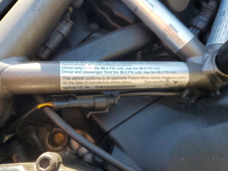 Продажа на аукционе авто 2013 Ducati Multistrada, vin: ZDM12BSW5DB000490, номер лота: 58611486