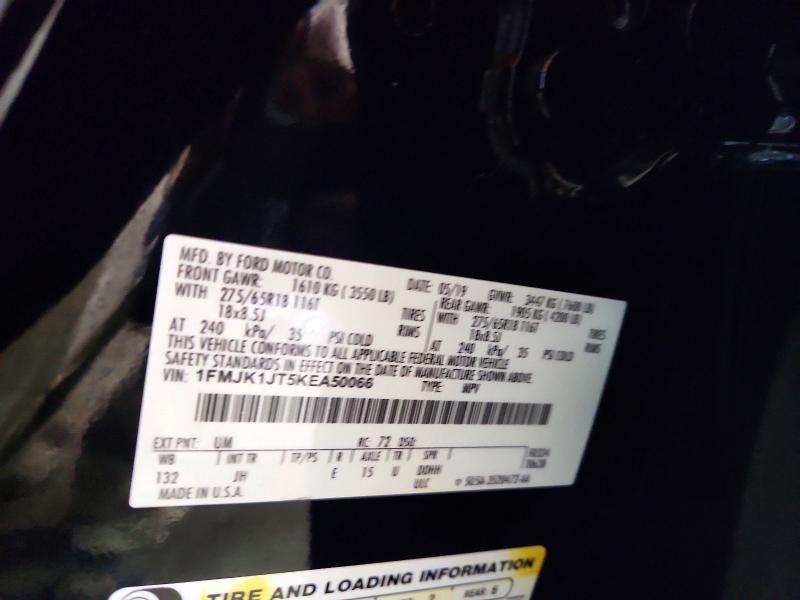 2019 Ford Expedition მანქანა იყიდება აუქციონზე, vin: 1FMJK1JT5KEA50066, აუქციონის ნომერი: 55518806