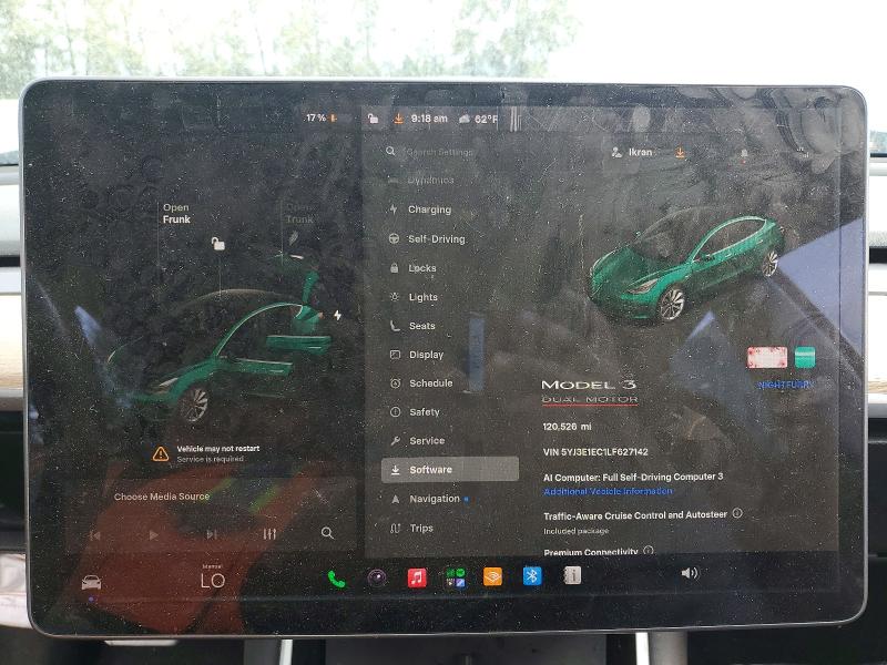 58653626 :رقم المزاد ، 5YJ3E1EC1LF627142 vin ، 2020 Tesla Model 3 مزاد بيع