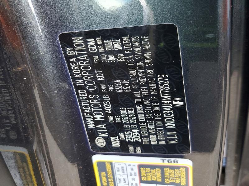 57628436 :رقم المزاد ، KNDJ23AU4M7785279 vin ، 2021 Kia Soul مزاد بيع