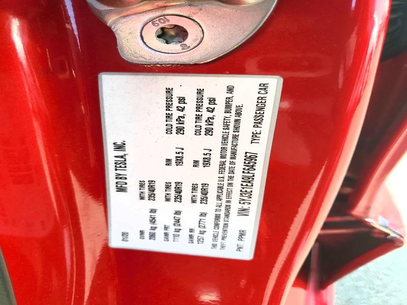 2020 Tesla Model 3 მანქანა იყიდება აუქციონზე, vin: 5YJ3E1EA9LF645967, აუქციონის ნომერი: 58320496