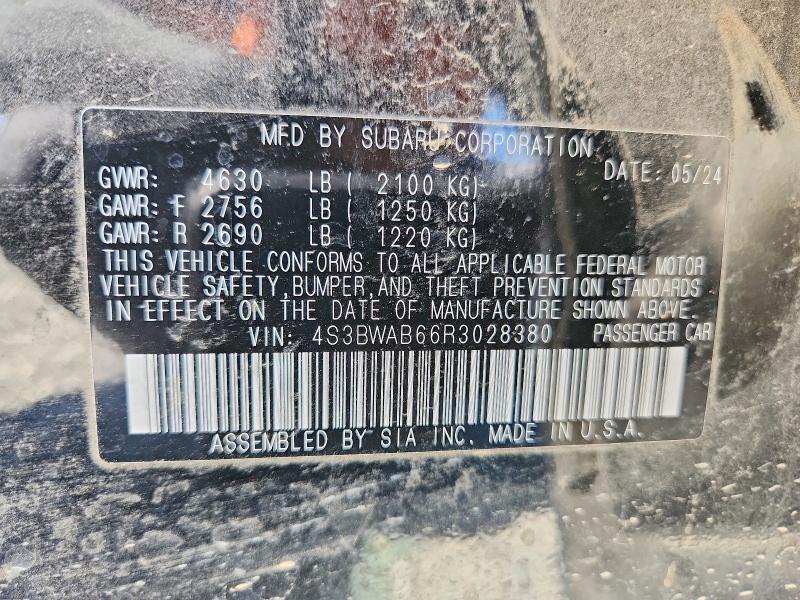 Продаж на аукціоні авто 2024 Subaru Legacy, vin: 4S3BWAB66R3028380, номер лоту: 55081096