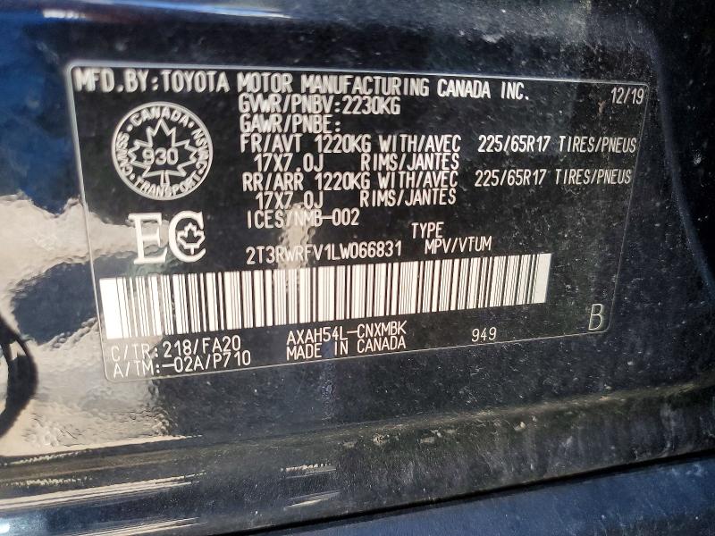 Продаж на аукціоні авто 2020 Toyota Rav4 Hybrid, vin: 2T3RWRFV1LW066831, номер лоту: 56070206