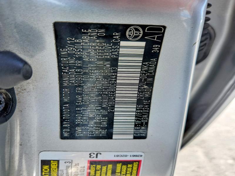 58513076 :رقم المزاد ، 2T1BU4EE8DC944813 vin ، 2013 Toyota Corolla مزاد بيع