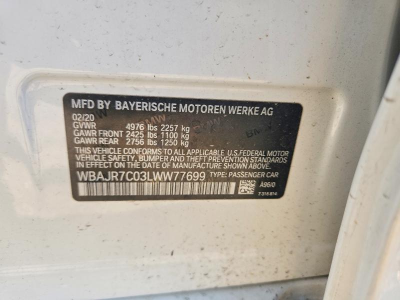 Aukcja sprzedaży 2020 Bmw 530, vin: WBAJR7C03LWW77699, numer aukcji: 56114276