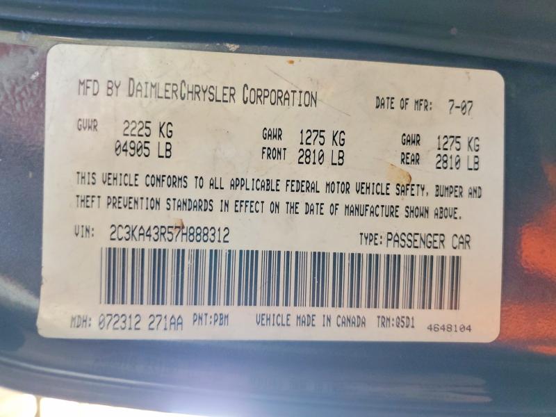 Aukcja sprzedaży 2007 Chrysler 300, vin: 2C3KA43R57H888312, numer aukcji: 56369496
