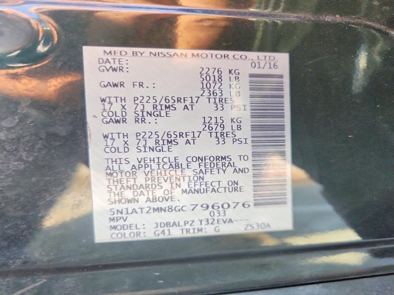 Продаж на аукціоні авто 2016 Nissan Rogue, vin: 5N1AT2MN8GC796076, номер лоту: 55799446
