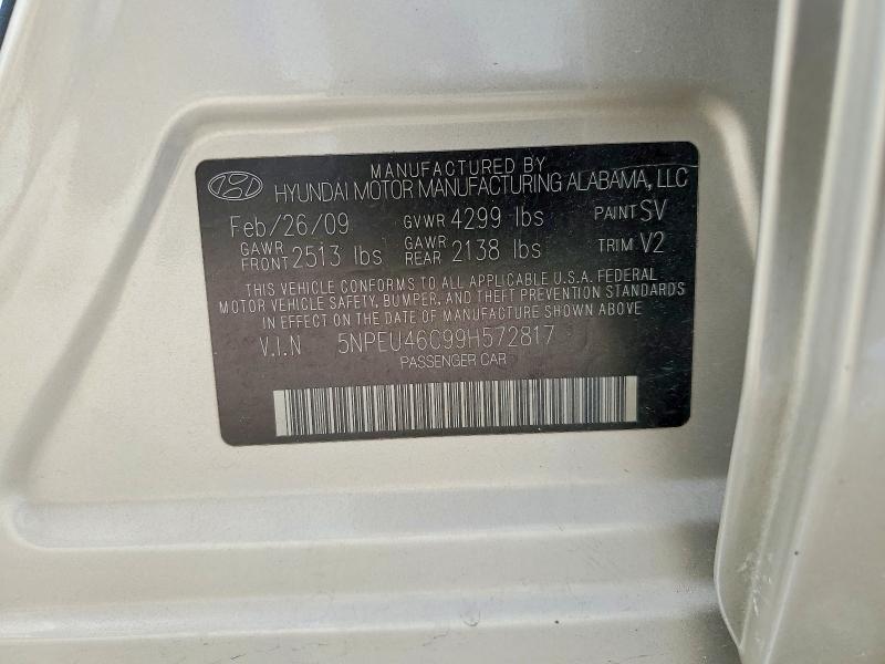 2009 Hyundai Sonata მანქანა იყიდება აუქციონზე, vin: 5NPEU46C99H572817, აუქციონის ნომერი: 56368776