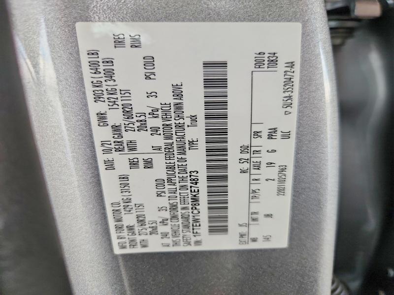 Aukcja sprzedaży 2021 Ford F150, vin: 1FTEW1CP8MKE74873, numer aukcji: 56333446