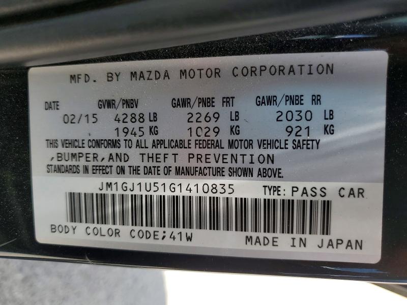 Aukcja sprzedaży 2016 Mazda 6, vin: JM1GJ1U51G1410835, numer aukcji: 85614395