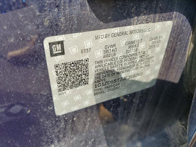 58799506 :رقم المزاد ، 1G1ZD5ST2JF108269 vin ، 2018 Chevrolet Malibu مزاد بيع