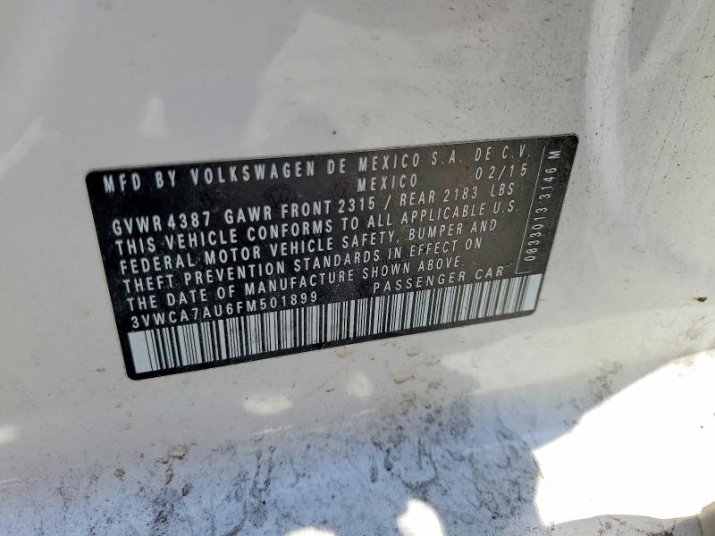 Продаж на аукціоні авто 2015 Volkswagen Golf Sportwagen, vin: 3VWCA7AU6FM501899, номер лоту: 57269696
