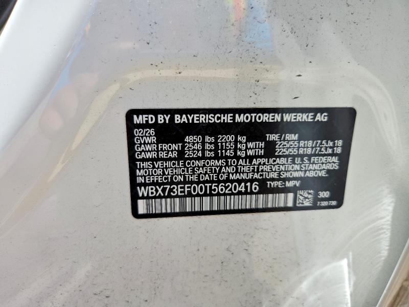 57530236 :رقم المزاد ، WBX73EF00T5620416 vin ، 2026 Bmw X1 مزاد بيع