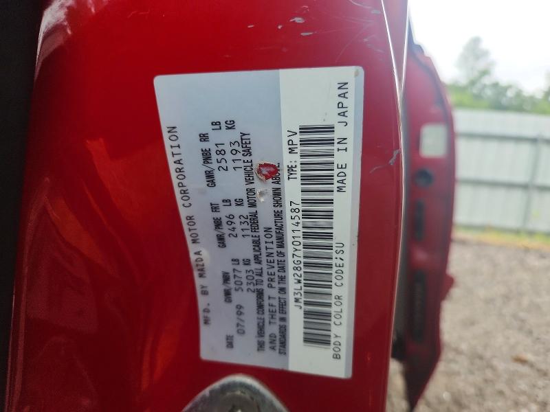 2000 Mazda Mpv მანქანა იყიდება აუქციონზე, vin: JM3LW28G7Y0114587, აუქციონის ნომერი: 56759636
